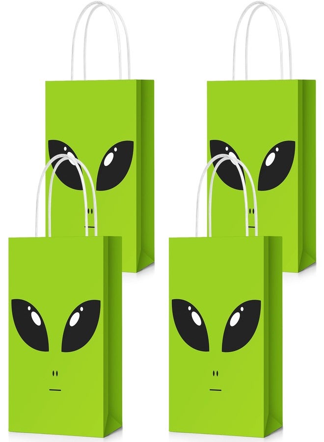 Tosstuki 12 Pcs Alien Gift Bags Alien Birthday Decoration Ufo Aliens Party Paper Bags with Handles for Kids Boys Girls Birthday Space Theme Celebrations Events Supplies - Image 1